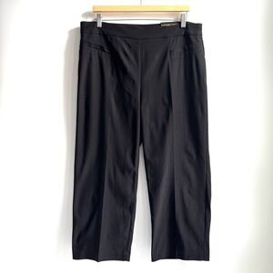 Chico's So Slimming Brigitte Straight Leg Black Crop Pants Pull On Large 2.5/14